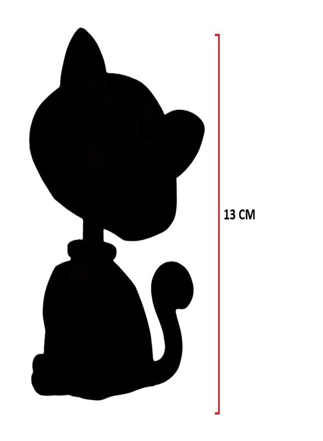 AUGEN Cute Cat White Grey Bobblehead for Car Dashboard, Office Desk & Study Table (Pack of 1) - Image 4